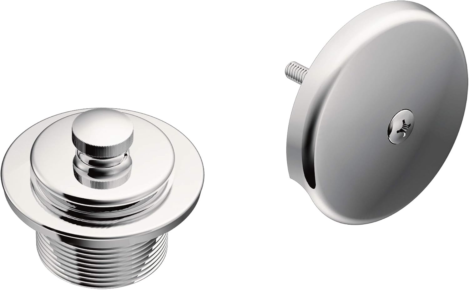 Moen T90331BN Push-N-Lock Tub and Shower Drain Kit with 1.5 Inch Threads, Brushed Nickel