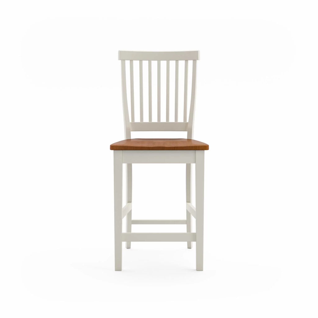 Homestyles Americana Traditional Wood Counter Stool in Antique White and Oak