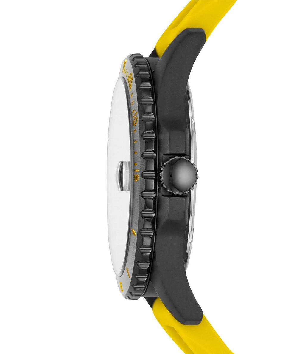 Fossil Mens FB01 ThreeHand Date Yellow Silicone Watch  Yellow