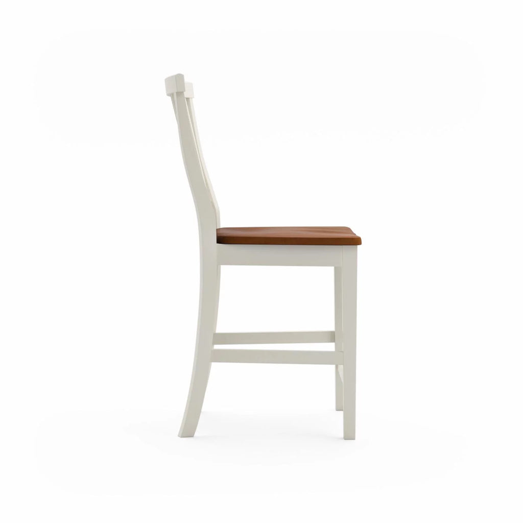 Homestyles Americana Traditional Wood Counter Stool in Antique White and Oak