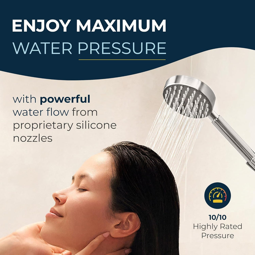HammerHead Showers® Solid Metal LOW FLOW Handheld Shower Head with Hose and Brass Holder - OIL RUBBED BRONZE – Water Saving 1.75 GPM Detachable Shower Head - Adjustable Shower Wand Bracket & 6ft Hose