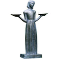Potina Savannah's Bird Girl Garden Statue Sculpture, Gray, 37
