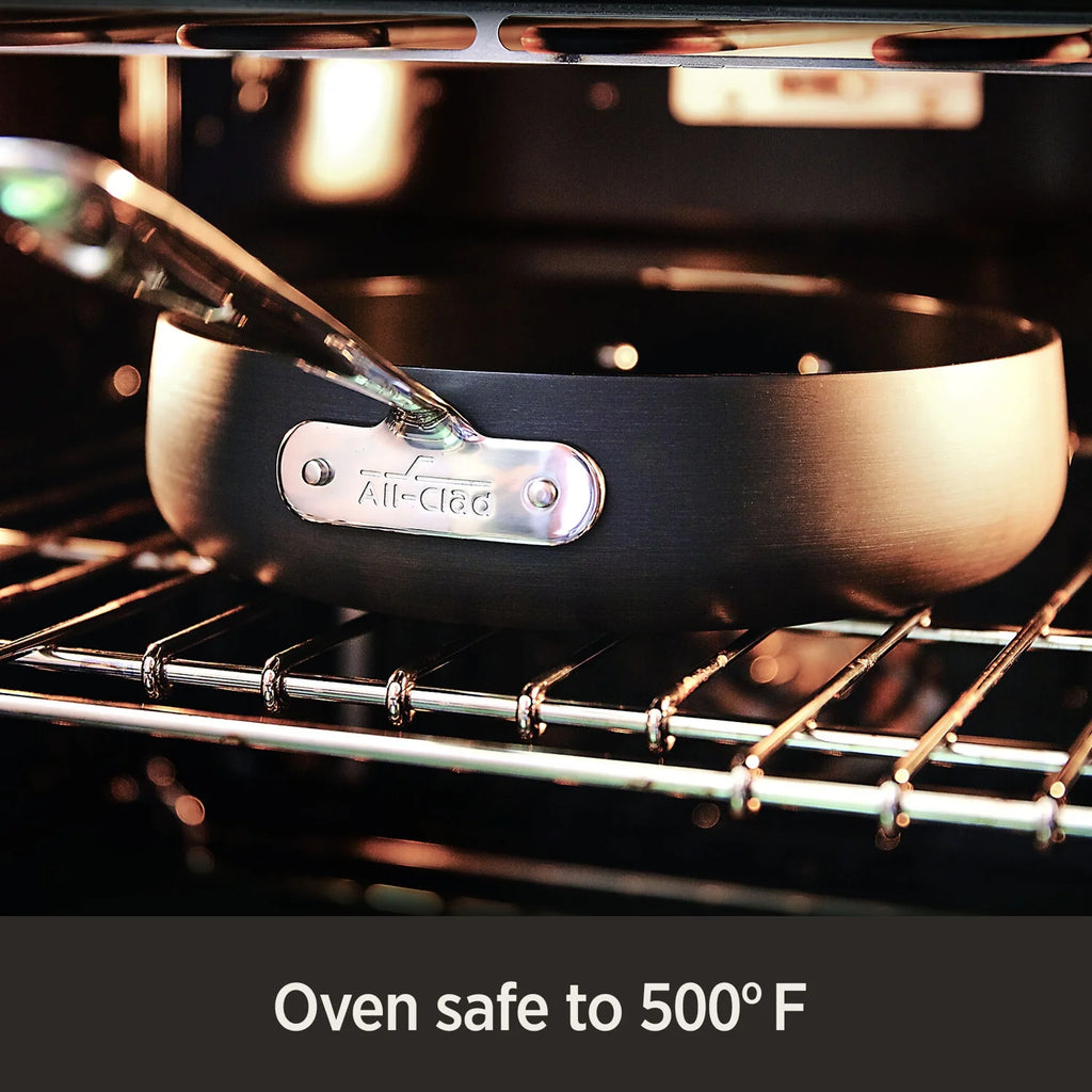 All-Clad E7853364 HA1 Hard Anodized Nonstick Dishwasher Safe PFOA Free Saute Pan Cookware, 4-Quart, Black