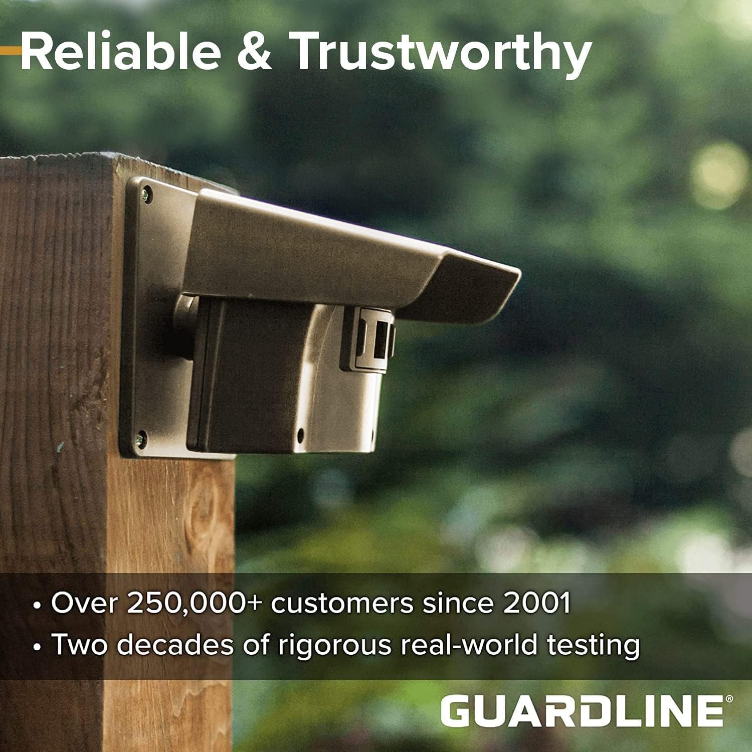 Guardline Wireless Driveway Alarm - Motion Sensor Alarm Set with 4 Sensors and 1 Receiver - 500 Foot Range - Weatherproof, Outdoor Security Alert System for Home & Property﻿