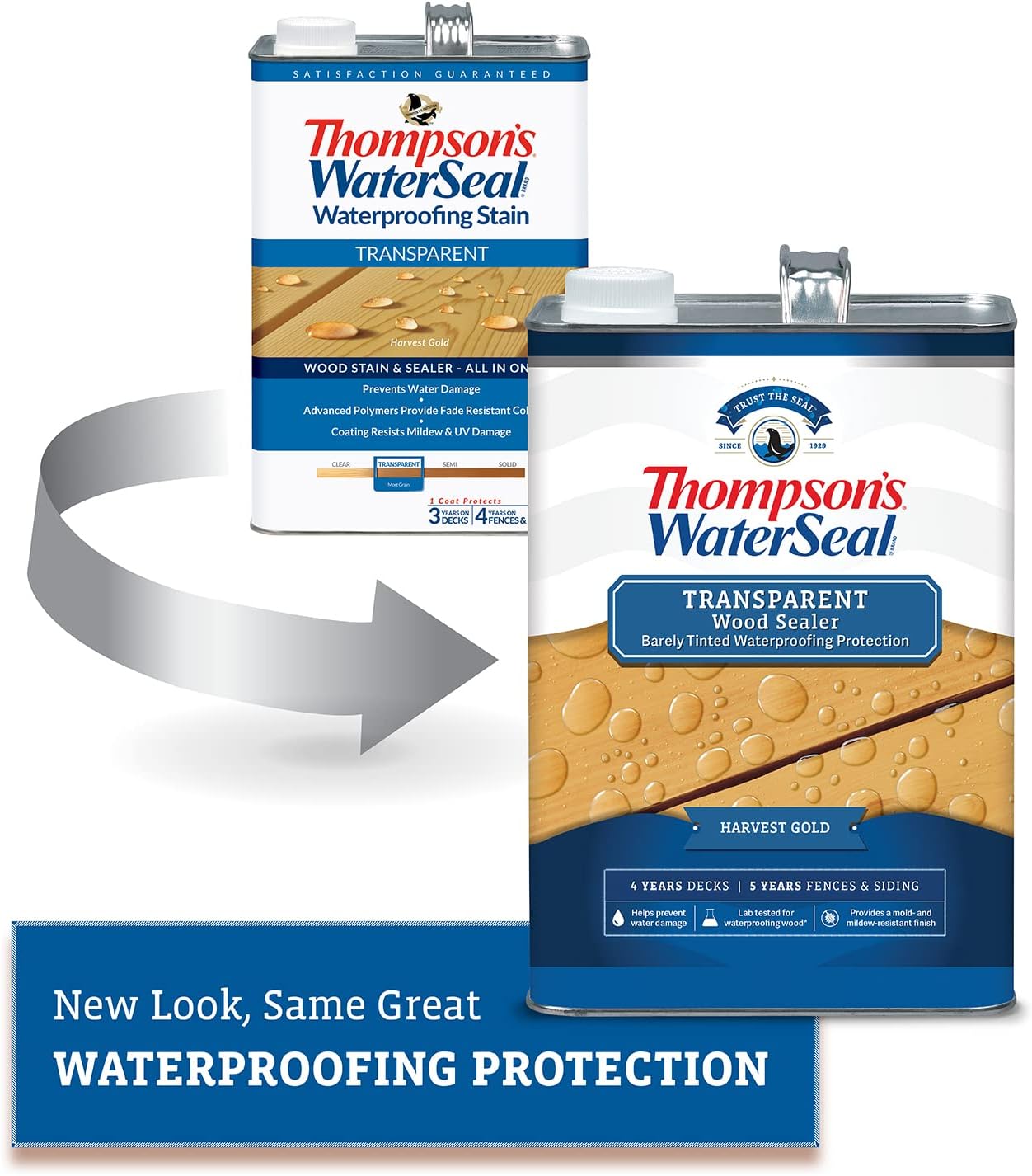 Thompson’s WaterSeal Transparent Waterproofing Wood Stain and Sealer, Harvest Gold, 1 Gallon