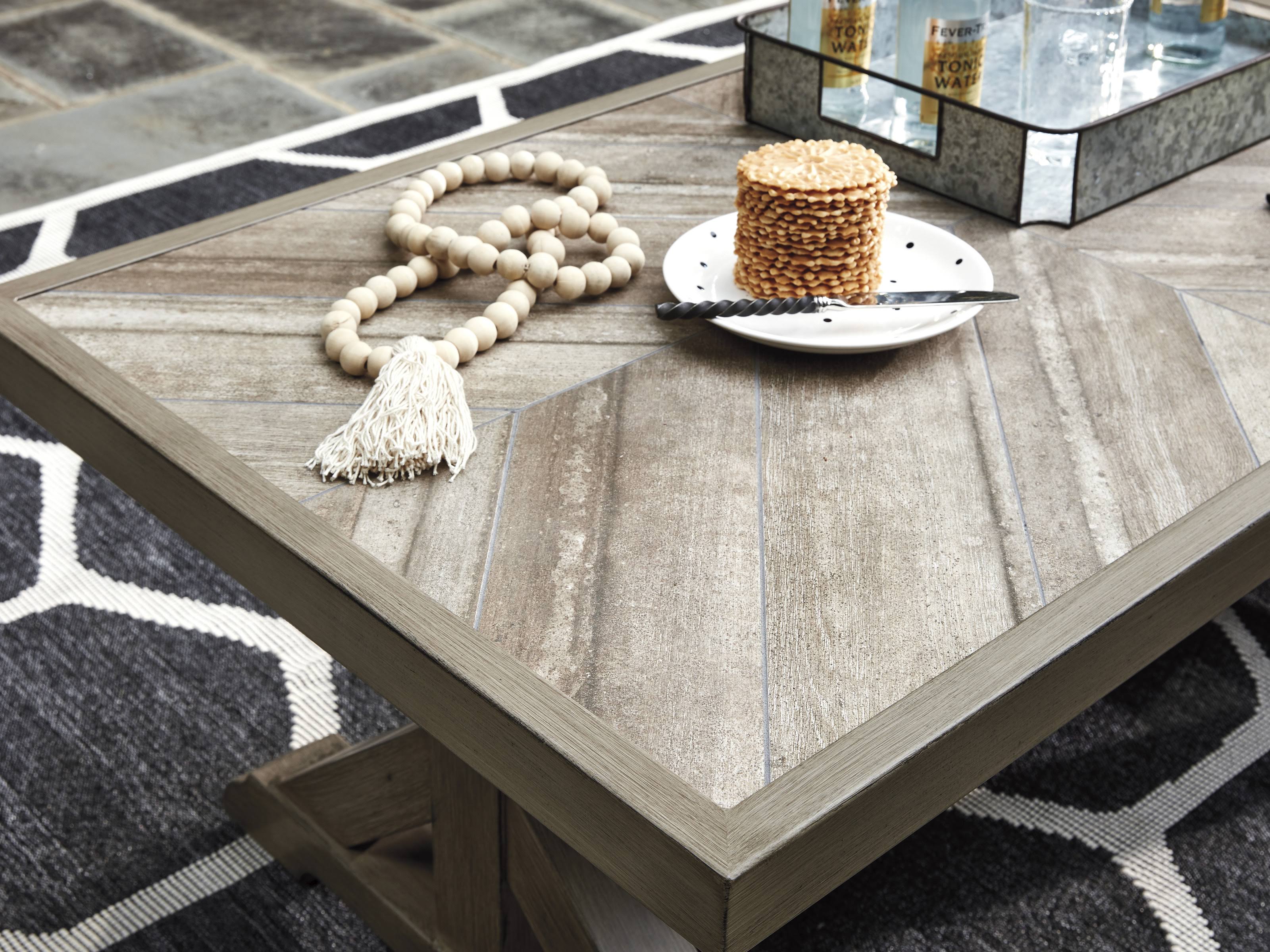 Beachcroft Rectangular Cocktail Table - Beige - Outdoor by Ashley