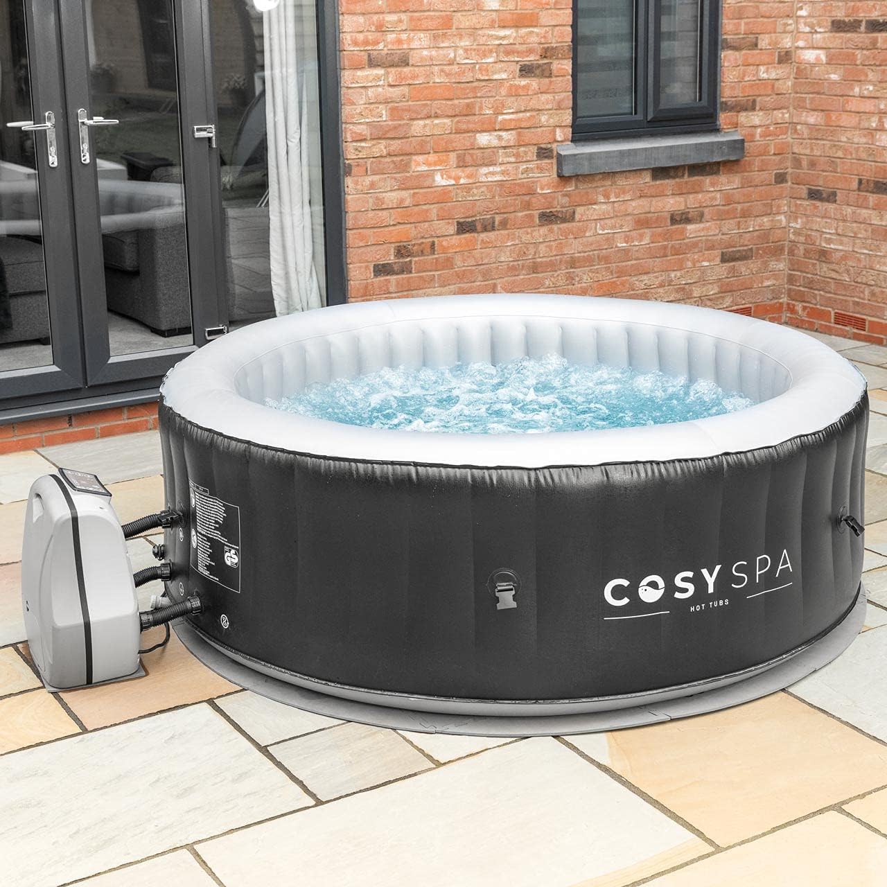 COSYSPA Inflatable Hot Tub Spa [2022 Model] - Outdoor Bubble Hot Tub | 2-6 Person Capacity – Quick Heating Hot Tub | Inflatable Hot Tub | Outdoor Inflatable Hot Tub Spa (Hot Tub Only - 6 Person)