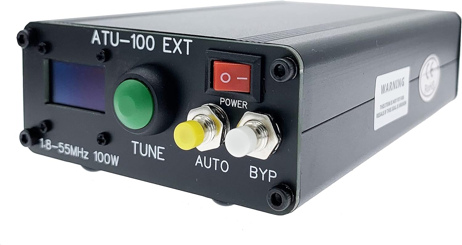 Malahit Antenna Tuner ATU-100 EXT 1.8-50MHz atu100 by N7DDC 7x7 0.96 Inch OLED 3.2 Firmware Programmed with Housing Assembled Machine with USB Cable（No Battery）